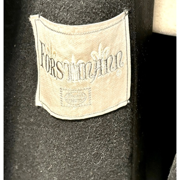 Vintage Retro 1960s wool swing black coat midi, fur, 3/4 sleeves open front-M - Picture 11 of 12